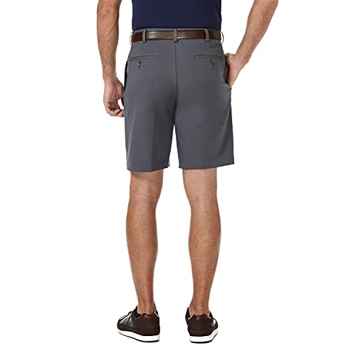 Haggar Men's Cool 18 Pro Short - Pleated, Grey, 36