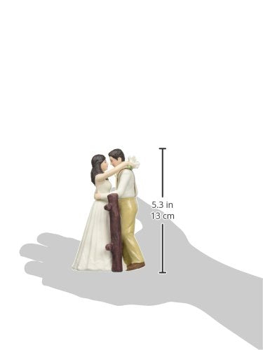 WEDDINGSTAR Porcelain Figurine Wedding Cake Topper Cute Rustic Couple