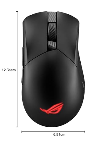 ASUS ROG Gladius III Wireless AimPoint Gaming Mouse, Connectivity (2.4GHz RF, Bluetooth, Wired), 36000 DPI Sensor, 6 programmable Buttons, ROG SpeedNova, Replaceable switches, Paracord Cable, Black