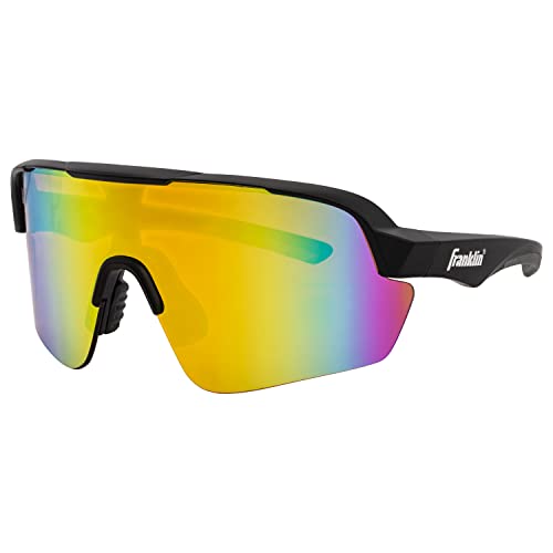 Franklin Sports Non Flip Round MLB Deluxe Pro Sunglasses, Black/Multi, One Size