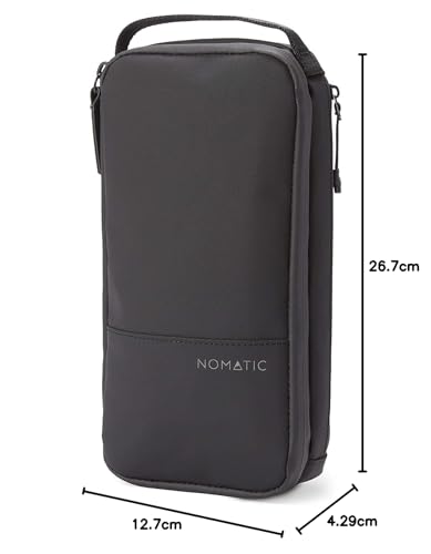 NOMATIC- Toiletry Wash Bag for Travel, Waterproof Storage Case for Shaving Kit, Makeup, Toiletries (Black), Small V2