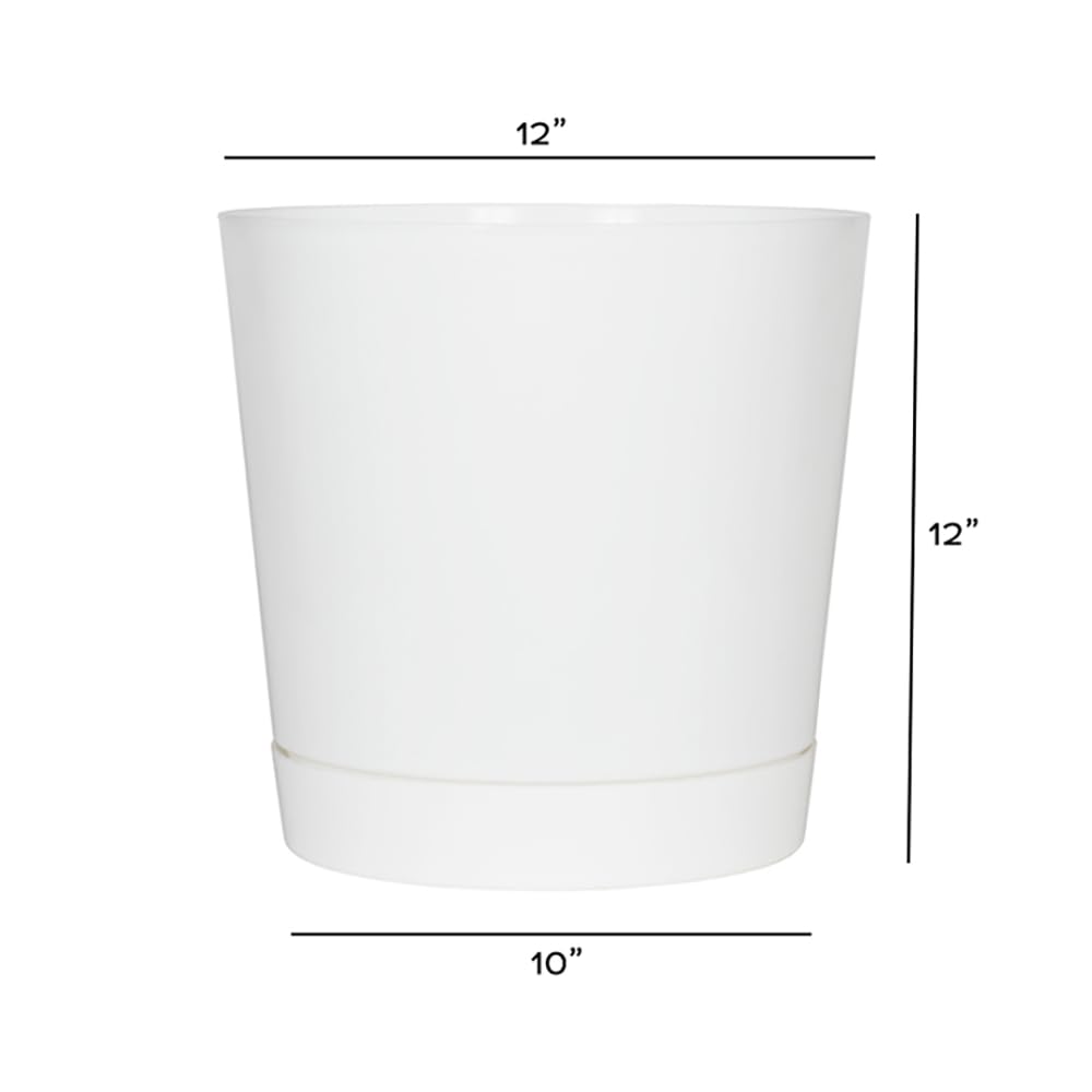 Novelty Mfg Co 10122 Full Depth Round Cylinder Pot, White, 12-Inch