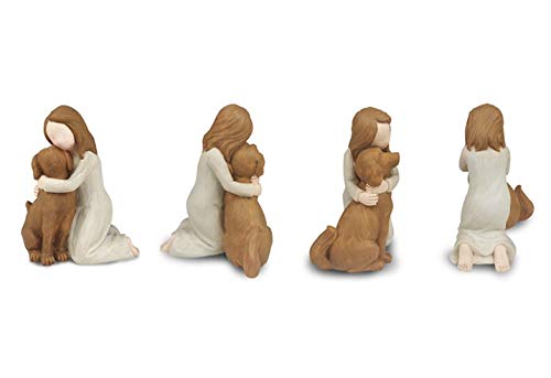 Hensonever Angel Figurines - Angel of Friendship Memorial Gifts for Dog Lovers
