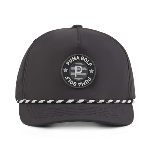 PUMA GOLF Men's PARS & Stripes Rope TECH Cap, Puma Black, Puma Black, One Size