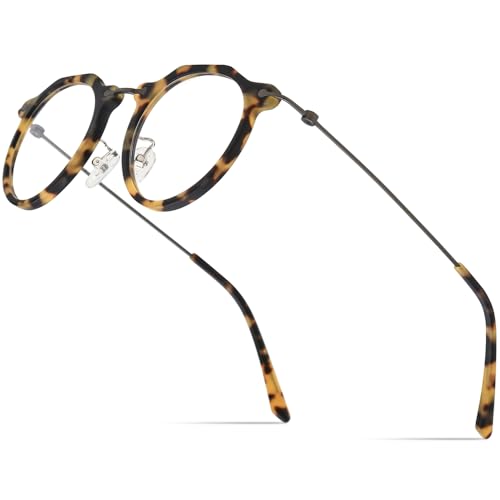 FONEX Acetate Titanium Glasses Frame Men 2024 New Square Eyeglasses Spectacles Eyewear F85843 (85905 Leopard)