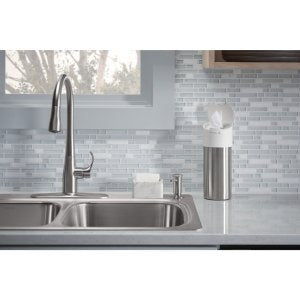 KOHLER Kitchen Disinfecting Wipes Dispenser, Stainless Steel, White