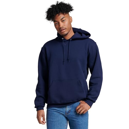 Russell Athletic Men's Dri-Power Hooded Pullover Fleece Sweatshirt, Navy, 3X-Large