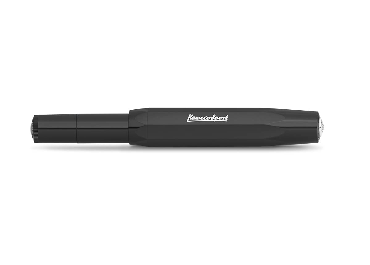 Kaweco SKYLINE SPORT Fountain Pen Black I Premium Fountain Pen for Ink Cartridges I Exclusive Fountain Pen 13 cm I Nib: M (Medium)