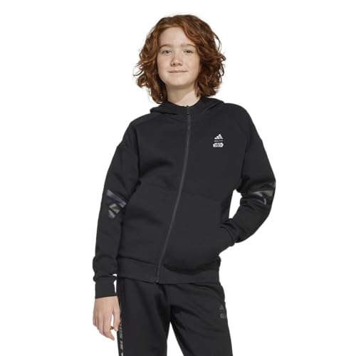 adidas Unisex-Kids x Star Wars Mandalorian Sportswear Track Top,Black/Iron Metallic,X-Small