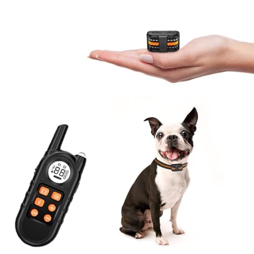Tiniest Dog Shock Collar, Lightest Dog Training Collar with Remote for Small Dogs 5-15lbs & Medium Large Dogs/Puppies, Waterproof, Rechargeable, 1300ft Range (Orange&Ultra Tiny)