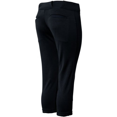 CHAMPRO Women's Tournament Traditional Low-Rise Polyester Softball Pant Black