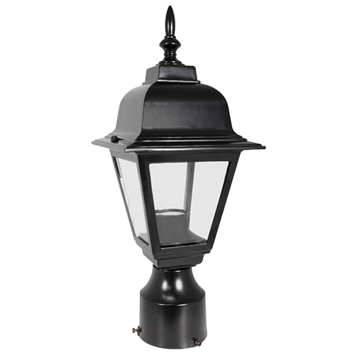 Design House 507509 Maple Street Outdoor Post-Light, 16-Inch by 6-Inch, Black Die-Cast Aluminum