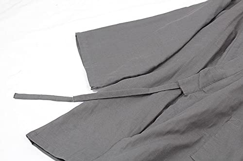 Fendawn Strive Classical Stylish Japanese Style Men Cotton Bathrobe Pajamas Kimono Casual Clothes, Grey