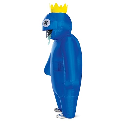 Blue Inflatable Costume, Official Rainbow Friends Inflating Costume with Fan, Kids Size (up to 7-8)