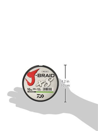 Daiwa J-Braid 300M 8-Strand Woven Round Braid Line, Chartreuse, 65 lb