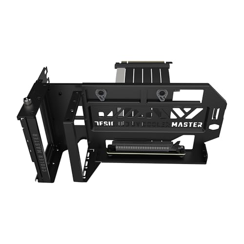 Cooler Master MasterAccessory Vertical GPU Card Holder Kit V3 Black, Premium Riser Cable PCI-E 4.0 x16-165mm, PCIe 3.0 Compatible, Adjustable Length for E-ATX|ATX|Micro ATX Case (MCA-U000R-KFVK03)