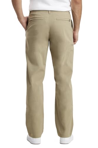 Unionbay Men's Rainier Lightweight Comfort Travel Tech Chino Pants, Khaki, 34x32