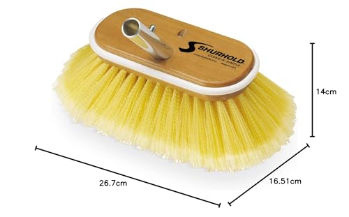 6" Deck Brush Medium Yellow polystyrene