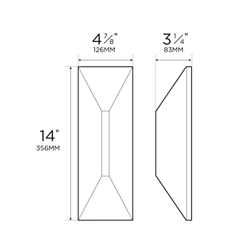 BAZZ LUVIA 24W Integrated LED Outdoor Wall Light, 1600lm, 3000K Warm White, Dimmable, Matte Black Finish, ETL & FCC Certified, Wet Location Rated
