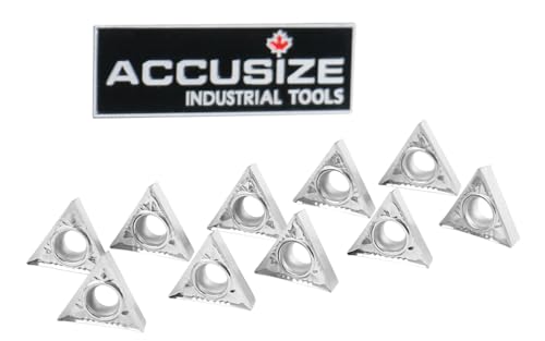 Accusize Industrial Tools Tcgt32.51-LH Carbide Inserts, for Machining Aluminum, 10 Pcs/Box, 2024-1034x10