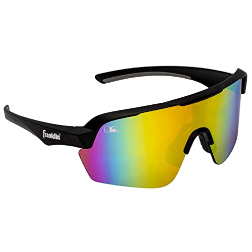 Franklin Sports Non Flip Round MLB Deluxe Pro Sunglasses, Black/Multi, One Size
