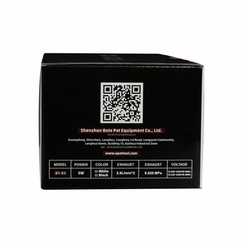 Boxtech Fish Tank Air Pump - Aquarium Adjustable Fish Oxygen Pump, Ultra-Quiet Aerator Bubbler with Dual Outlet, 5w 2L/min Tank Bubbler for 10-150 Gallon Tanks