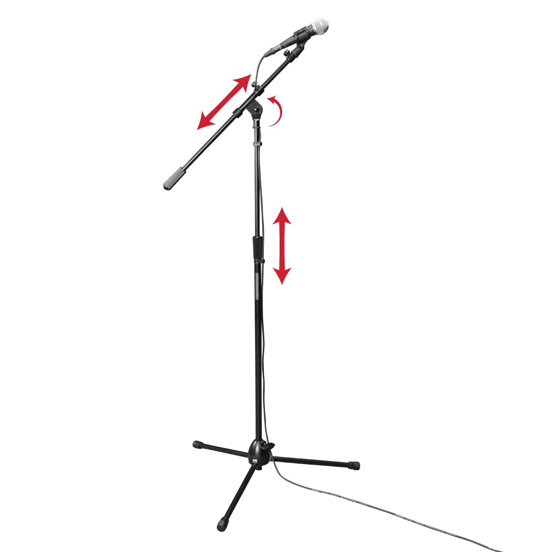 Gator Frameworks Rok-It Series Heavy Duty All Metal Telescoping Tripod Mic Stand with Adjustable 36" to 64" Height and Extendable Boom Arm, Fully Collapsible for Convenient Travel (RI-MIC-5020)