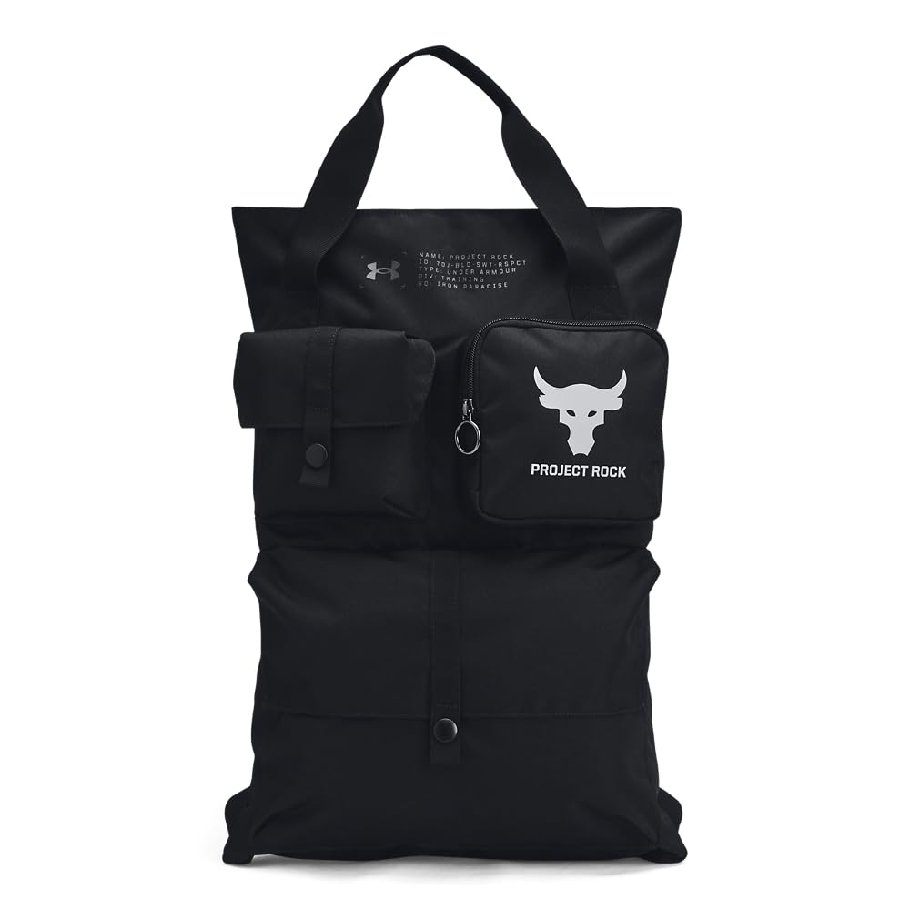 Under Armour Unisex Project Rock Gym Sack, (001) Black / / Mod Gray, One Size