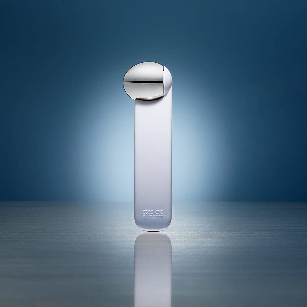 StackedSkincare Ice Roller for Face and Eyes - Stainless Steel Facial Ice Roller for Puffiness, Undereye Bags, Redness, Skin Cooling, and Lymphatic Drainage Massage - Face Roller for Women and Men