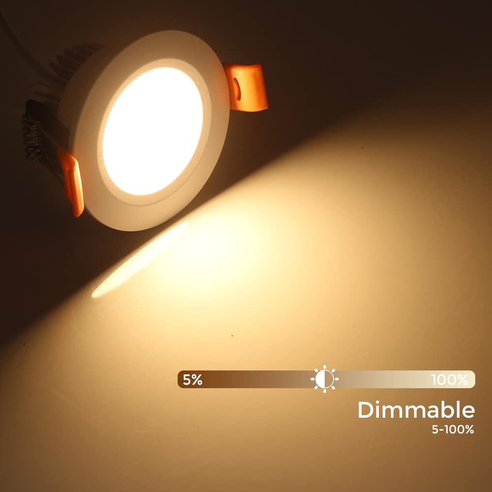 2 Inch LED Recessed Lighting Dimmable Downlight, 3W(35W Halogen Equivalent), 3000K Warm White, CRI80, LED Ceiling Light with LED Driver (8 Pack)