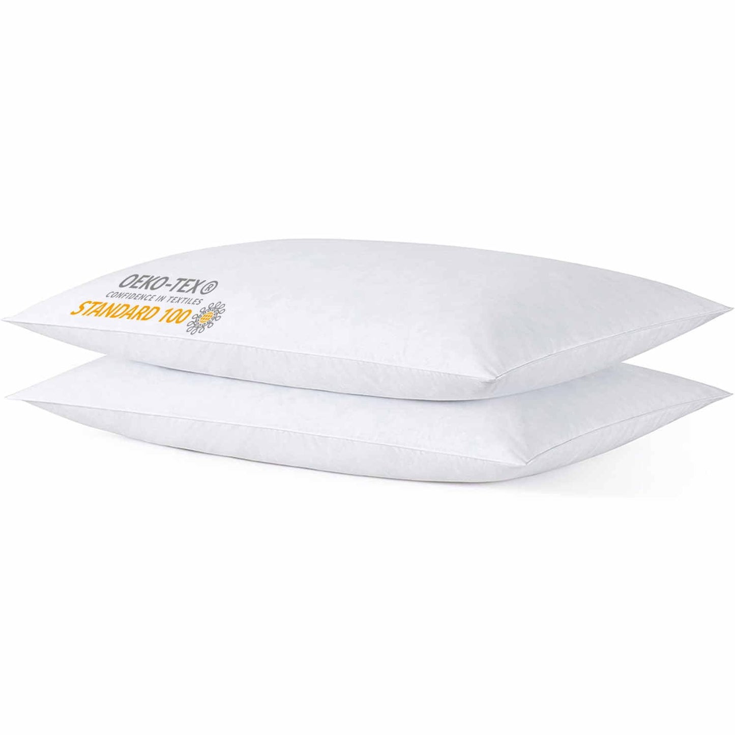 Thin Flat Slim Ultra Soft Bed Pillows Standard Size Set of 2 Pack for Sleeping, Bed Pillow for Stomach Back and Side Sleepers, Machine Washable 20x26 inches White