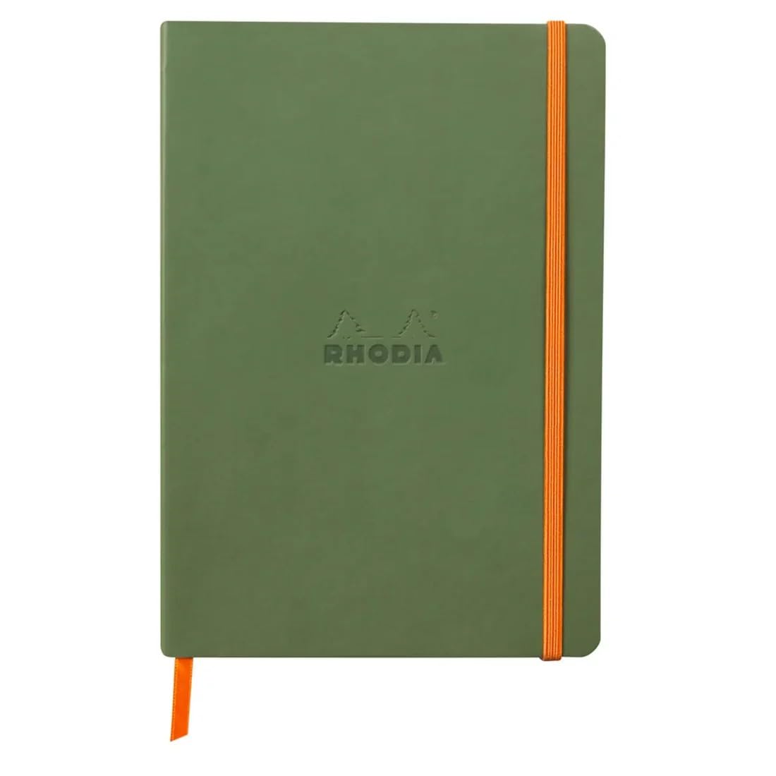 Rhodia - Rhodiarama Leatherette Softcover Notebook - A5 5.8 x 8.3 in (14.8x21 cm) - 160 Pages, Dot Grid Ruling, 90gsm Brushed Vellum Ivory Paper - Sage - 117440C
