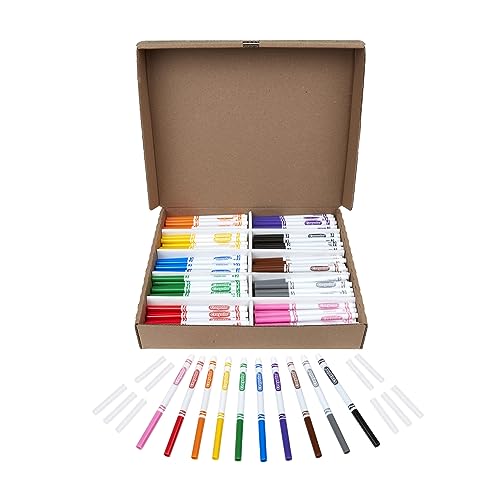 Crayola Fine Line Marker Bulk Classpack, 10 Colours, 200 Count, Arts & Crafts