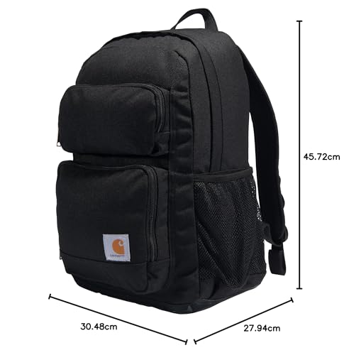 Carhartt 27L Classic Single-Compartment Backpack, Durable Pack with Laptop Sleeve and Duravax Abrasion Resistant Base, Black