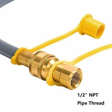 10 Feet 1/2 ID Natural Gas Hose Conversion Kit, Propane Gas Grill Quick Connect/Disconnect Hose Assembly with Adapter 1/2" Flare To 3/8" Female Flare(Measures 5/8" ) for Outdoor NG/Propane Appliance