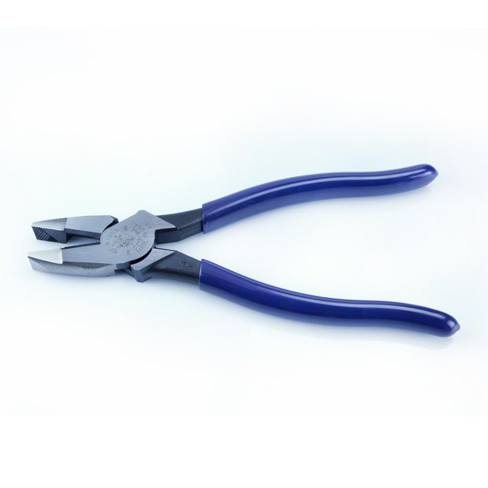 Klein Tools D213-9NE Pliers, 9-Inch Side Cutters, High Leverage Linesman Pliers Cut Copper, Aluminum and Other Soft Metals