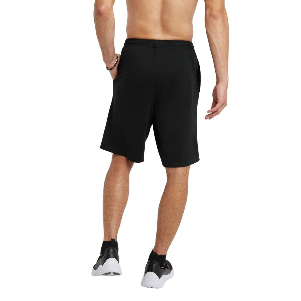 Champion Men's Graphic Powerblend Fleece Shorts, Black, X Large