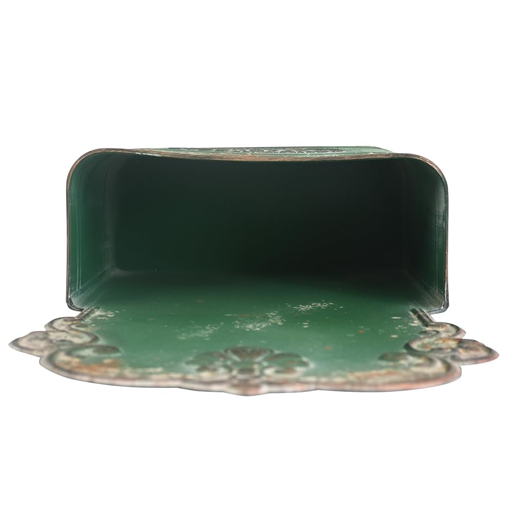 All Chic Metal Wall Planter Wall Hanging Planter Rustic Metal Planter Wall Mount Planter Outdoor Wall Planter for Farmhouse Garden Decor (Green)
