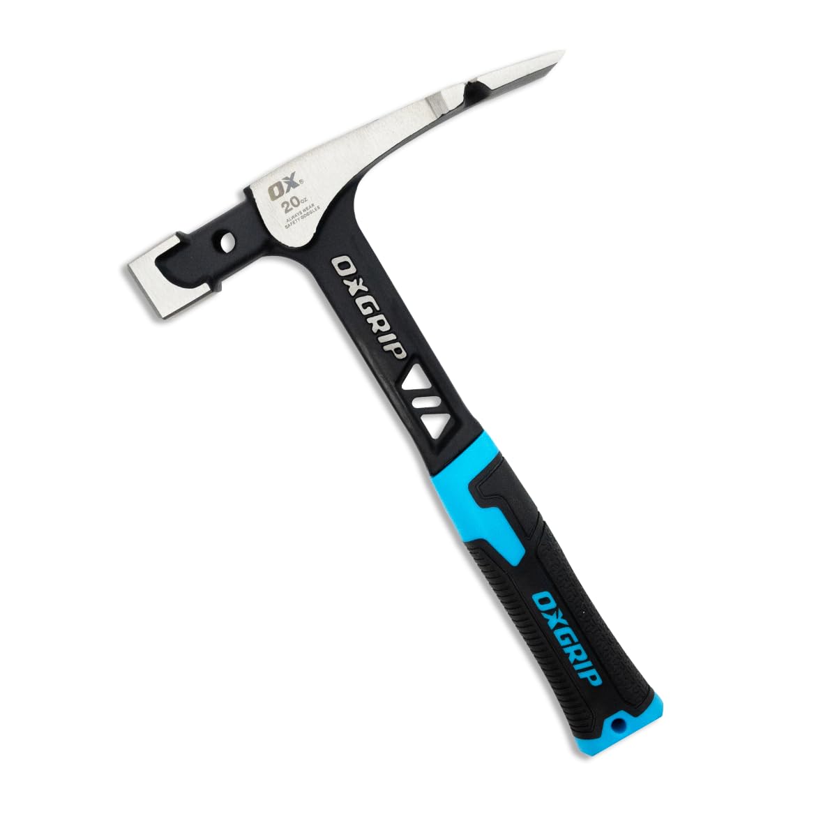 OX Pro 20 Ounce Ultrastrike Brick Hammer with Anti Vibration Neck | Steel Shaft & Comfort Grip