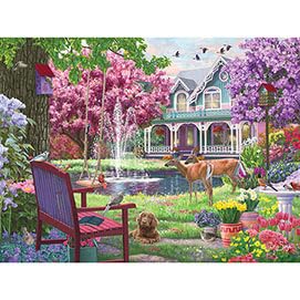 Bits and Pieces - Value Set of Three (3) - 300 Piece Jigsaw Puzzles for Adults - Large Piece 300 pc Colorful Nature Jigsaws Bundle by Artist Iris Sage - 18” x 24”