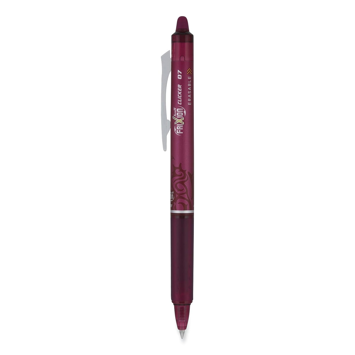 PILOT FriXion Clicker Erasable, Refillable & Retractable Gel Ink Pens, Fine Point 0.7mm, Burgundy Ink, 12-Pack (15131)