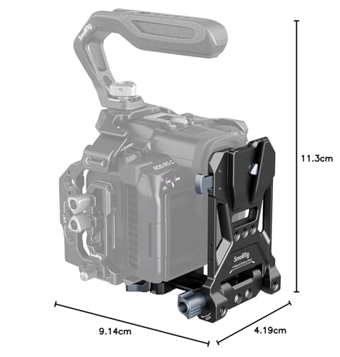 SMALLRIG Foldable V Mount Battery Plate for Sony FX3 / A7 IV / A7S III, for Canon R5 / R6, for Nikon Z8, with QR Plate for Arca, Compact Camera Video Rig, Tool-Free, for NEEWER V Mount Battery PS099E