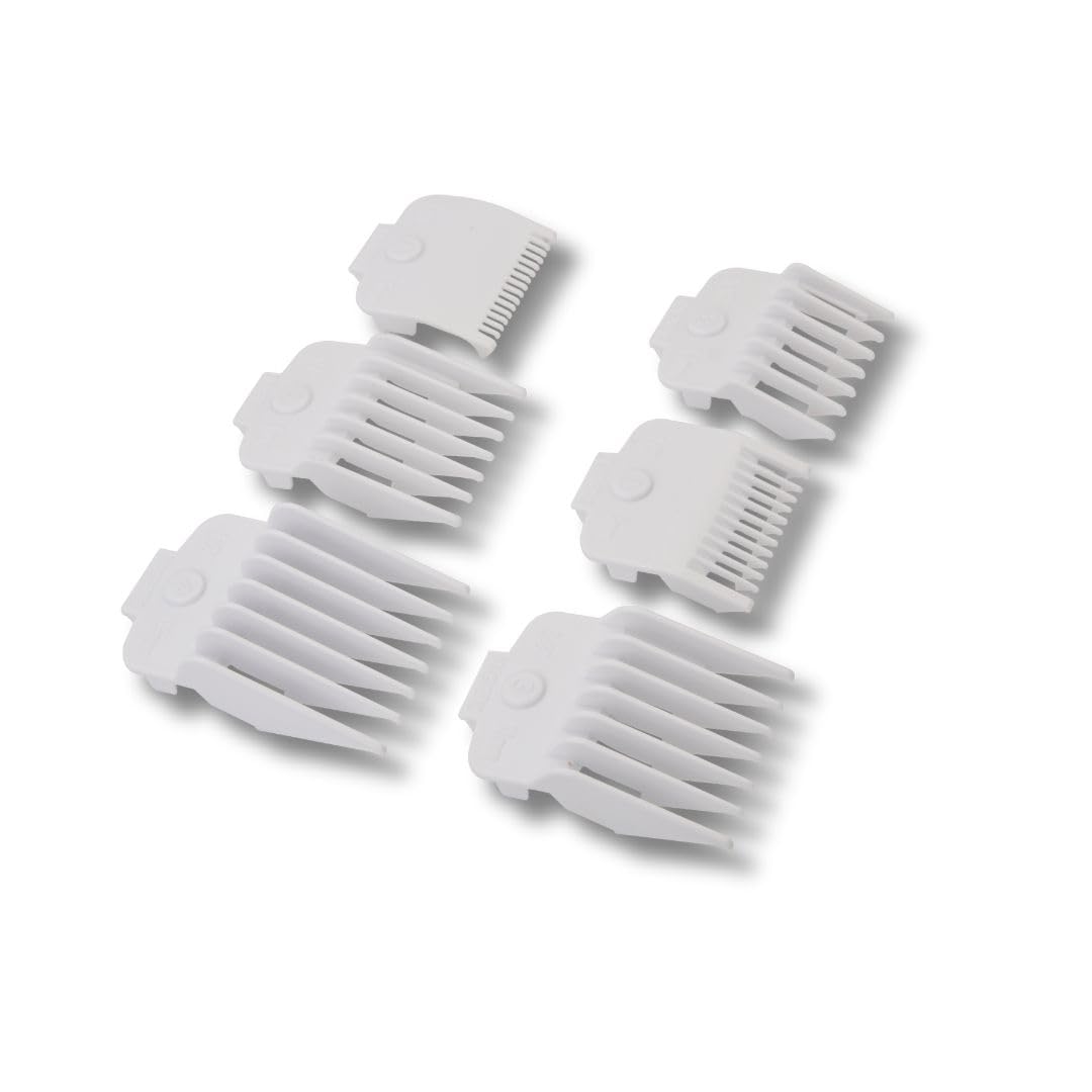 TPOB WHITE Guards Professional Hair Guides plastic combs for different hair cutting lengths