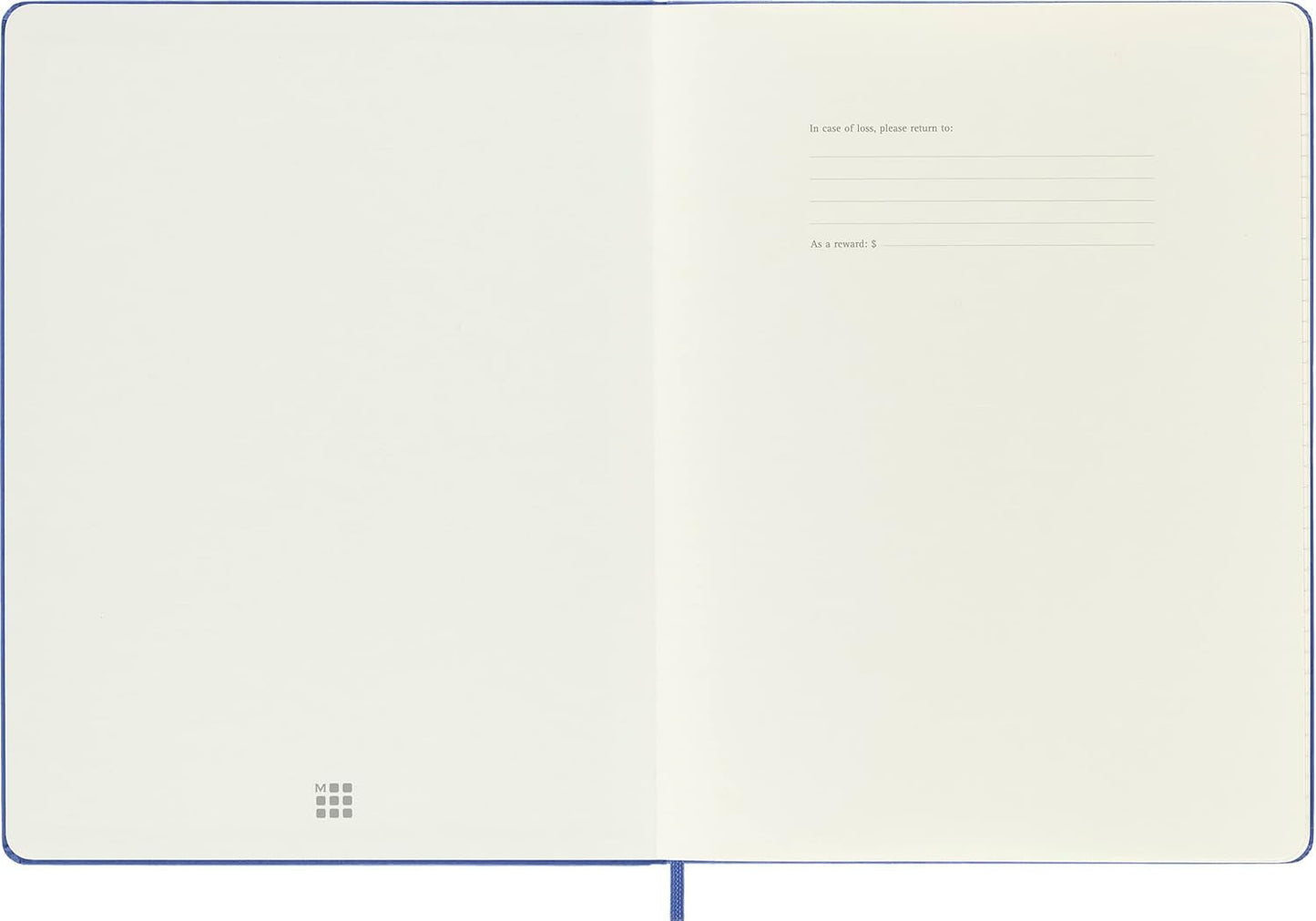 Moleskine Classic Notebook, Extra Large, Ruled, Hydrangea Blue, Hard Cover (7.5 X 9.75)