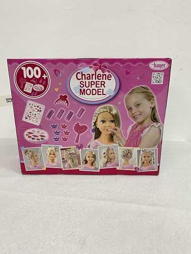 Bayer - Charlene Super Model Hairdressing Head - Cosmetics, Make-up, Hair Accessories - Blonde Hair - 10” - Age 3+ - 90088AA