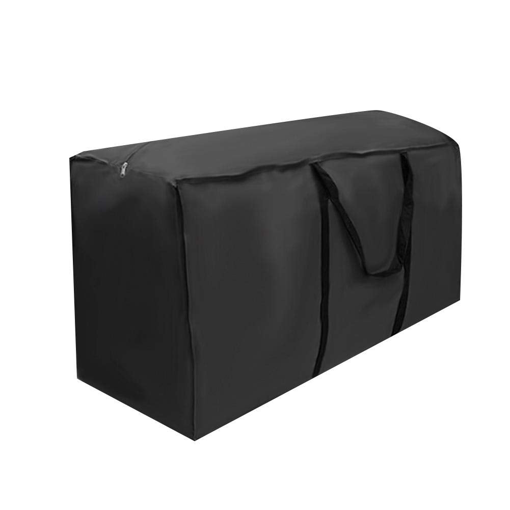 Furniture Storage Bag Black 210D Oxford Dust-Proof Patio Cushion Storage Bag Waterproof Veranda Bag with Small Carry Bag for Furniture Cover(173 * 76 * 51)