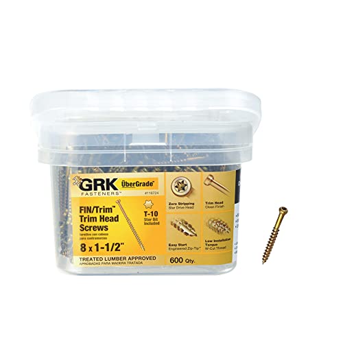 GRK Fasteners 116724 FIN/Trim #8 x 1-1/2" Screws 600CT