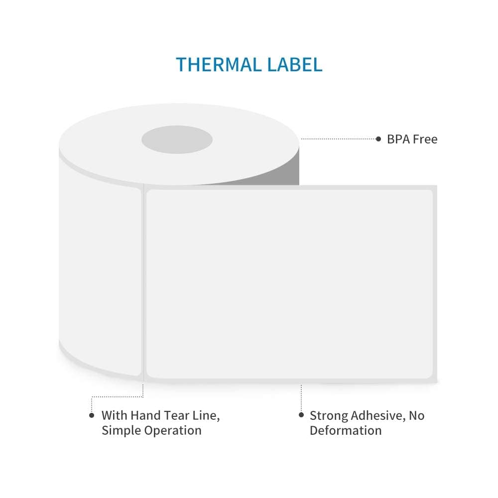 L LIKED 4x6 Inches Thermal Labels, 4 Rolls of 450 Shipping Labels, 1800 Pcs 101.5x152.4mm Thermal Printer Labels for Address, Mailing, Boxes, Packages, Compatible with Zebra & Rollo Printer