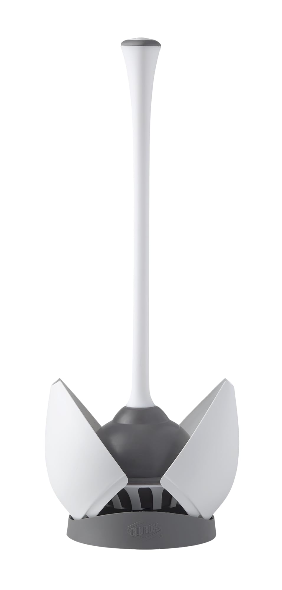 Clorox Toilet Plunger with Hideaway Caddy, Set of 2 – for Bathroom Organization and Storage, Bathroom Accessories, Toilet Unclogger, with Holder, White