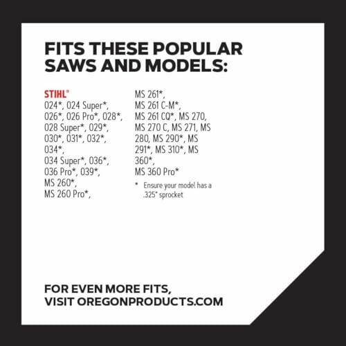 Oregon V81 PowerCut Chainsaw Chain for 20-Inch Bar - 81 Drive Links – fits Several Stihl Models and More
